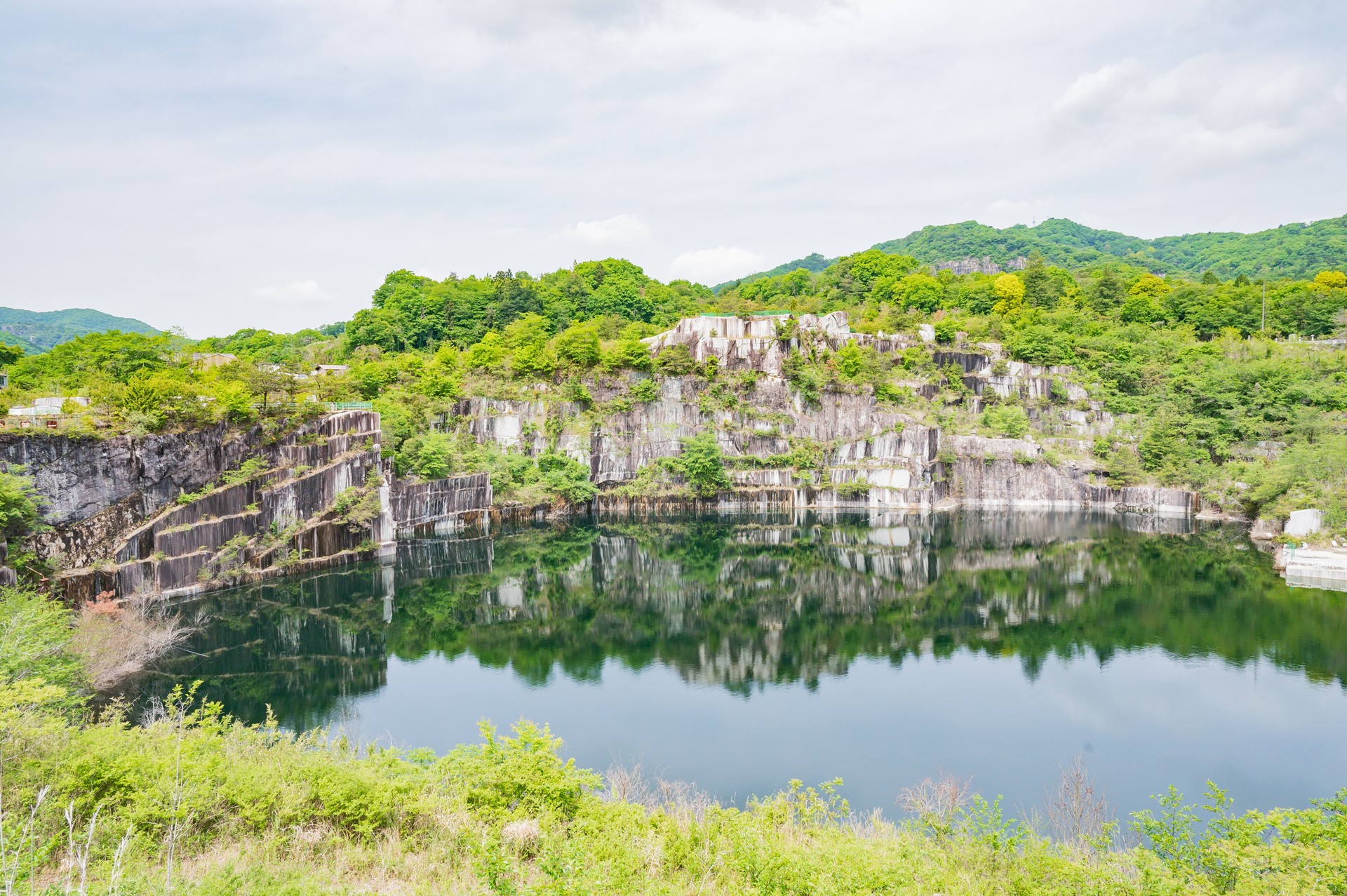 stone-cut mountain range